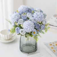 Bouquet De Flores Artificiales De Seda Rosa Y Crisantemo Para Bodas Decoración De Hogar Navidad Arco De Jardín Regalo DIY Venta Al Por Mayor Y Menor - details 3