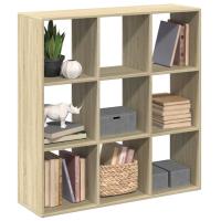 vidaXL Librería divisor madera ingeniería 102x29x103,5 cm en color Gris sonoma/Madera antigua/Roble ahumado y más - details 3