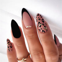 Juego De 24 Piezas De Uñas Postizas Ovaladas Con Dibujos Animados Adornos De Uñas Postizas Acrílicas Cubierta Total De Uñas Falsas Para Oficina Y Fiestas - details 16