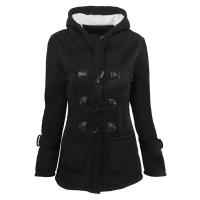 Abrigo De Trench Casual Para Mujer Cierre De Cremallera Con Capucha Botones De Cuerno Abrigo Largo De Mujer Top Feminino - details 2