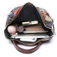 Mochila Vintage de retales para mujer, morral de cuero, Mochila de viaje, mochilas escolares para adolescentes, 2024 - details 7
