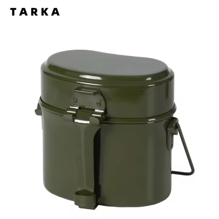 TARKA Caja De Almuerzo Para Camping Con Taza De Acero Inoxidable Set De Cocina Al Aire Libre Utensilios De Comedor Militar - 1