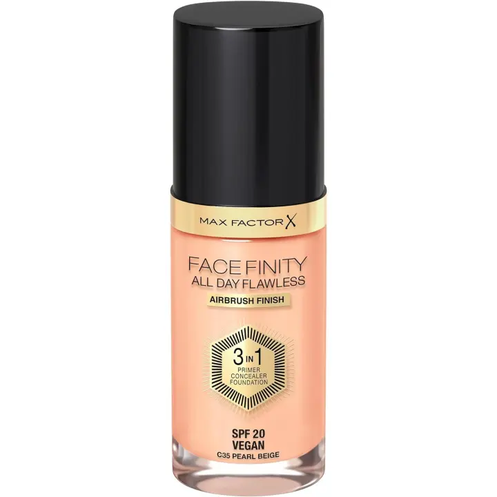 Max Factor Facefinity 3 en 1 All Day Flawless Airbursh & Vegan, Base de Maquillaje, Tono C35 - 1