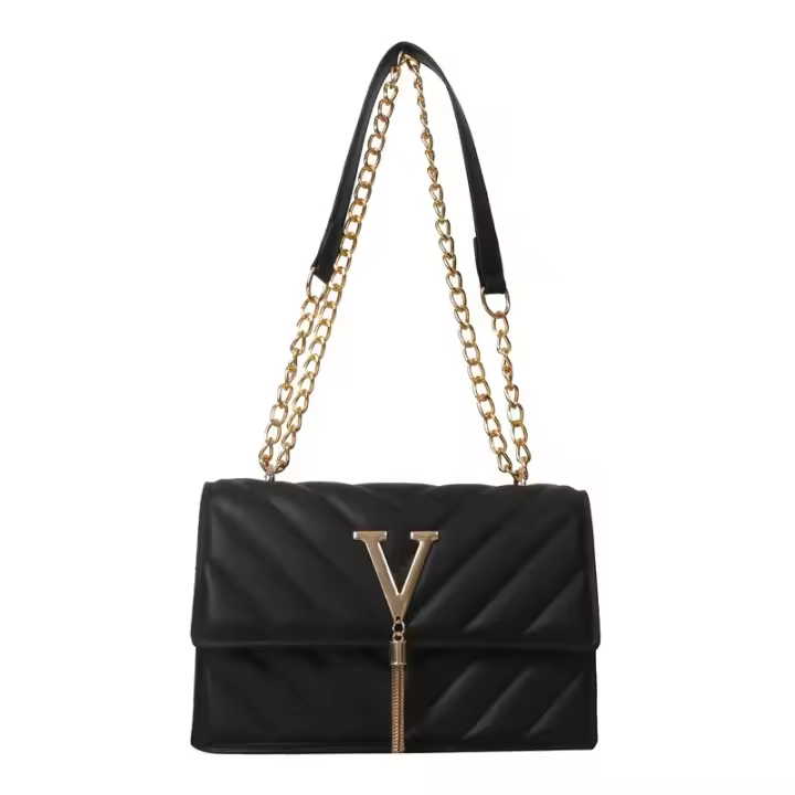 Bolso De Mano Pequeño En V De Lujo 22*15*7cm Para Mujer Bolso De Hombro Cadena Moda Popular Bolsos De Tote Diseñador Versátil - 1