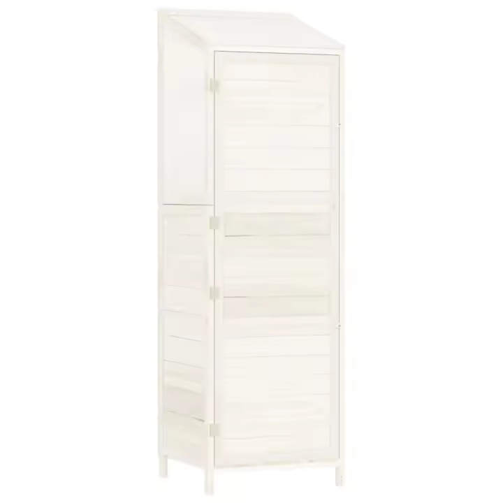 Cobertizo de jardín madera maciza de abeto blanco 55x52x174,5cm Decoración de muebles de jardín al aire libre - 1