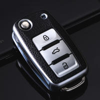 Funda De Cuero Para Llave De Coche Protección Total Para VW Volkswagen Polo Tiguan Passat Golf Jetta Lavida Skoda Octavia - details 3