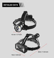 Linterna Frontal LED Recargable 18650 Potencia Máxima 9000000LM Para Pesca Y Camping Luz De Trabajo Profesional Impermeable Con Tres Modos De Iluminación - details 6