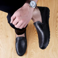 Zapatos De Cuero Genuino Para Hombre Casual Lujo Mocasines Suaves Transpirables Botines Slip on Barco Talla Grande 37-47 - details 16