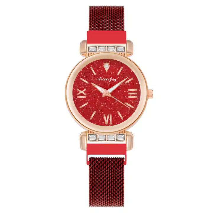 Moda diamantes damas reloj reloj de las mujeres de absorción de hierro banda magnética de cuarzo - 1