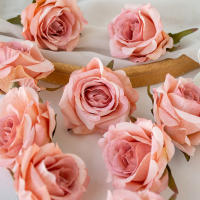 10PCS Flores Artificiales Rosa Silken Para Decoración De Hogar Accesorios De Fiesta Navidad Coronel De Cabeza Muñeca Flor - details 11