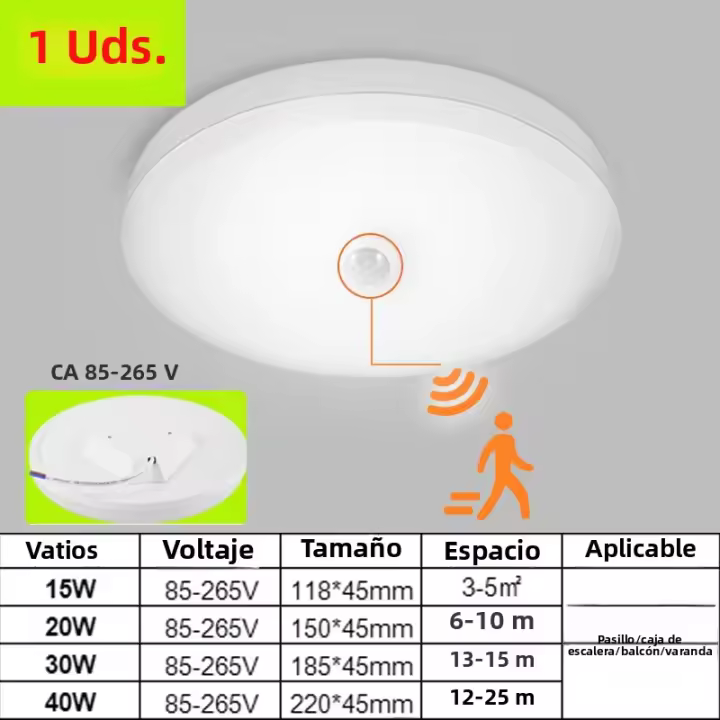 Lámpara De Techo LED Con Sensor De Movimiento 15W-40W Para Sala De Estar Pasillo Escalera Porche Iluminación Diaria 110V/220V Moderna - 1