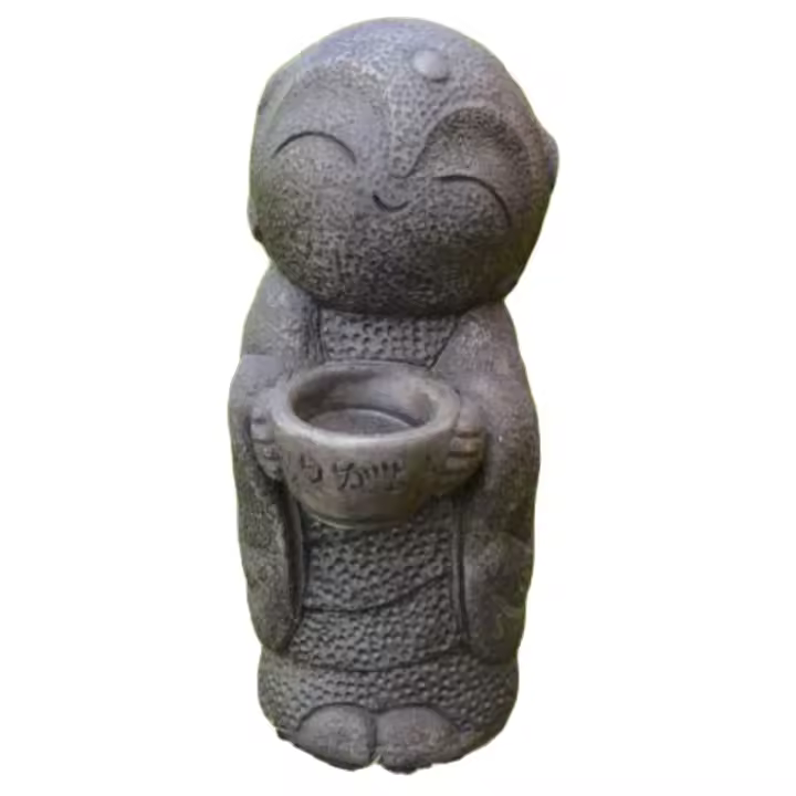 Figura Japonesa Jizo Tazón 12x27cm Piedra Artificial para Exteriores - AnaParra - 1