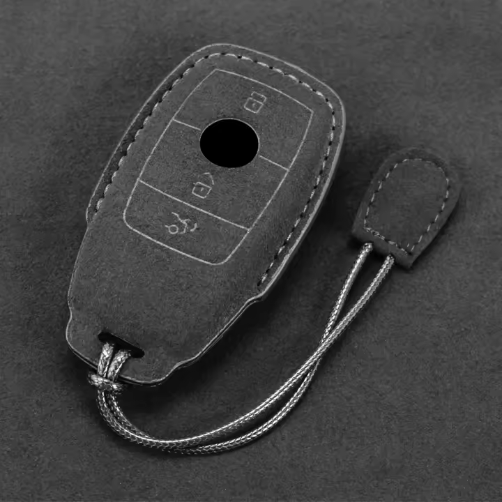 Funda De Llave De Coche En Cuero Suede Para Mercedes Benz a C E S G Class GLC CLE CLA GLB GLS W177 W205 W213 W222 X167 Accesorios AMG Fob - 1