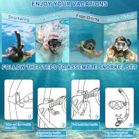 Máscara De Snorkel Antigolpes Con Visera Ajustable Para Natación Y Diving Lentes De Vidrio Templado Y Perno De Silicona Amplio Campo De Visión Cubre Nariz - details 4