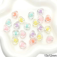 20Pcs Bolas De Acrílico Transparentes Y Liso En Colores Variados Corazón Y Flor Para DIY Producción De Pulseras Y Accesorios - details 11
