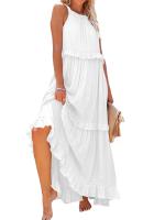 Vestido De Verano Para Mujer Con Camisola Y Falda Larga Estilo Europeo Y Americano Sin Mangas Cuello Redondo Polyester Spandex - details 29
