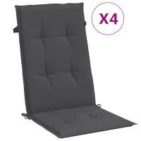 vidaXL Cojines para silla respaldo alto 4 uds tela Color Antracita melange,  Gris claro melange,  Gris oscuro melange y mas Cojín Decorativo de Asiento Cojines de muebles de salon - details 6