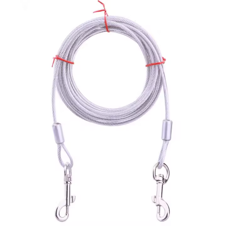 Correa De Acero Inoxidable Para Dos Perros 3M/5M/10M Antideslizante Y Anti-Mordida Para Exterior Correa Doble Para Gran Raza Con Cierre Rápido Y Padded - 1