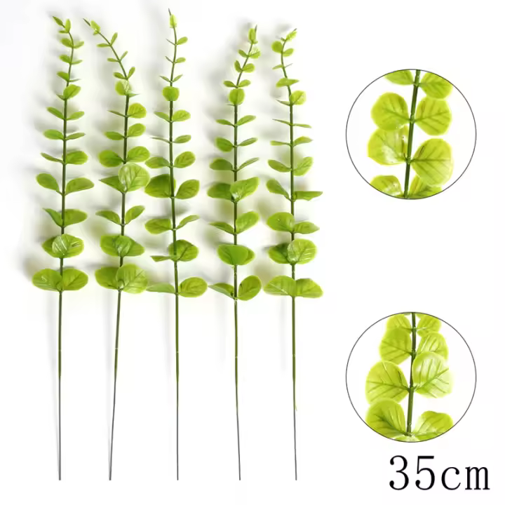 10Pcs Bouquet De Hojas De Eucalipto Artificiales Decoración Para Bodas Y Fiestas En Casa Y Jardín Adorno Exterior Para Habitaciones Y Mesas - 1