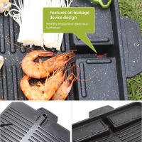 Plato De Barbacoa Saludable Cuadrado Compatible Con Gas Pecho De Cerdo Placa De Hierro Diagonal Con Ranuras Para Barbacoa Y Horno Cassette - details 2