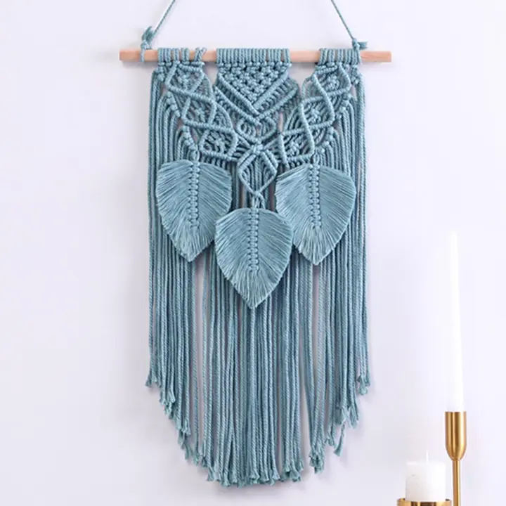 Macrame tapiz de pared estilo bohemio tapiz tejido a mano, Driftwood Macrame colgante de pared para apartamento dormitorio ornamento artesanía regalo - 1