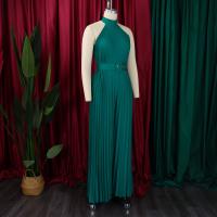 Elegante Monopiece Plisado Para Mujer Con Cinturón Y Pierna Ancha De Largo Al Suelo Sin Mangas Y Cuello Redondo Para Fiesta Y Cumpleaños - details 17