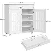 Mueble Zapatero de 2 Puertas Armario de 4 Niveles para Zapatos Mueble Auxiliar con Cajón y Estantes Ajustables para Entrada de Salón 78 x 37 x 86 cm Blanco - details 4