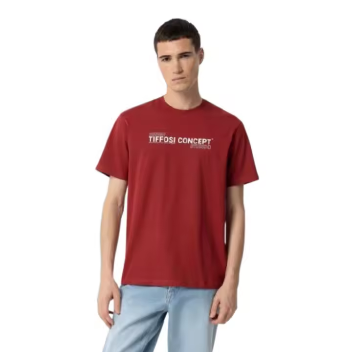 Tiffosi - Camiseta para Hombre - Manga Corta - Estampada - Rojo - 1