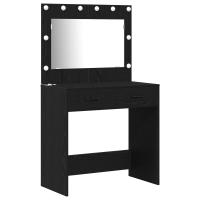 Juego de tocador de 2 piezas con LED de vidaXL en madera negra - details 3