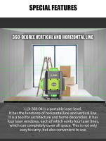 Nivel láser de línea verde 4D 16, cálculo de trabajo, 360 líneas cruzadas horizontales y verticales con autocaída, súper injusto, interior y exterior - details 2