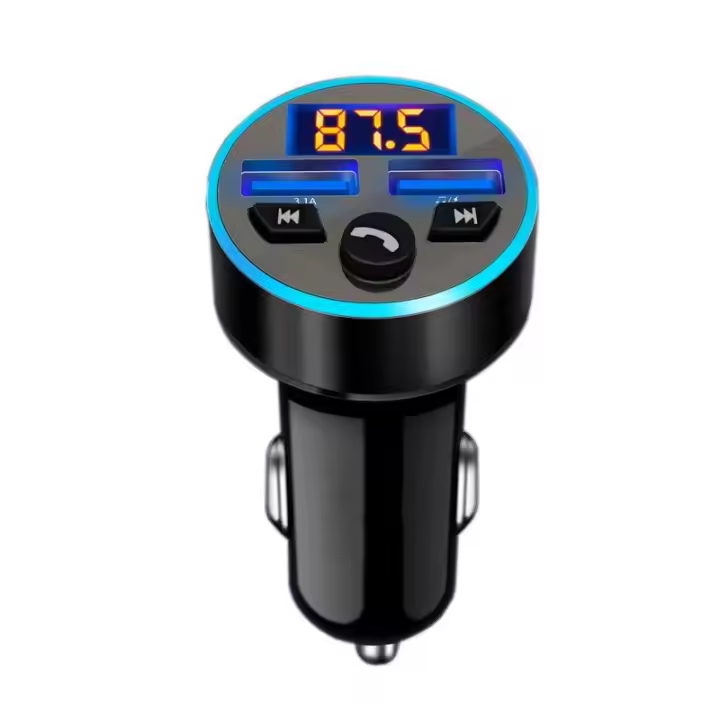 Cargador De Coche Digital 3.1A Dual USB Multifuncional Con Pantalla Bluetooth Receptor Audio Sin Perdida Calidad MP3 - 1