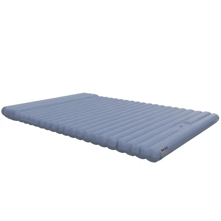 Outsunny Colchoneta para Dormir para Camping, Colchón Hinchable, Colchoneta para Dormir Autoinflable con Bomba de Prensa de Pie, Bolsa de Transporte para 2 Personas, Cama Inflable para Viajes, Soporta hasta 150 kg, Azul - 1