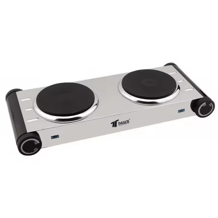 Cocina Eléctrica de Acero Inoxidable con 2 Quemadores Eficiencia y Estilo en tu Cocina Prepara tus platos favoritos con facilidad en esta cocina eléctrica de acero inoxidable con 2 quemadores, ideal para cocinas compactas y espacios limitados - 1