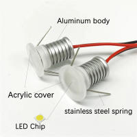 Minispots LED De Acrílico Para Escaleras Y Armarios 1W DC12V Luz De Pared Y Techo Revestida Con Aluminio IP65 Impermeable Para Decoración De Habitaciones KTV Pasillos Y Jardines - details 1