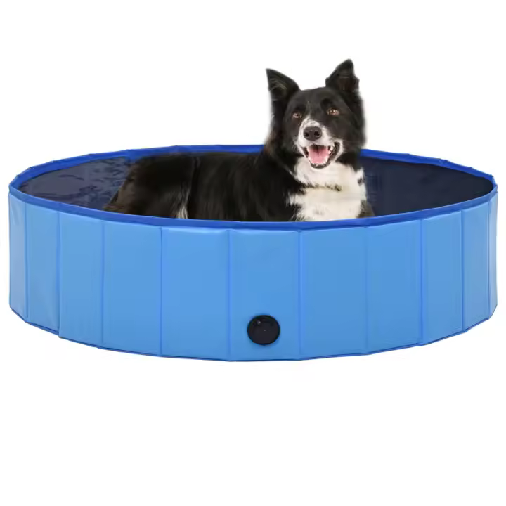 Para Perros plegable PVC Azul Piscina 120x30 cm - 1