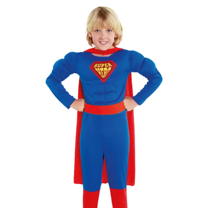 Festëën® Disfraz Super Héroe "Super Hero" para Niños - Traje de Carnaval Infantil para Fiestas - Disfraz de Super Hombre Musculoso - Festeen · ¡Fiestas sin Freno! - 1