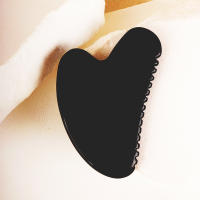 Black Obsidian Gua Sha Facial Herramienta De Cuidado De La Piel Massajeador De Piedra Mineral Natural Para Ojos Cabeza Y Cuerpo - details 3