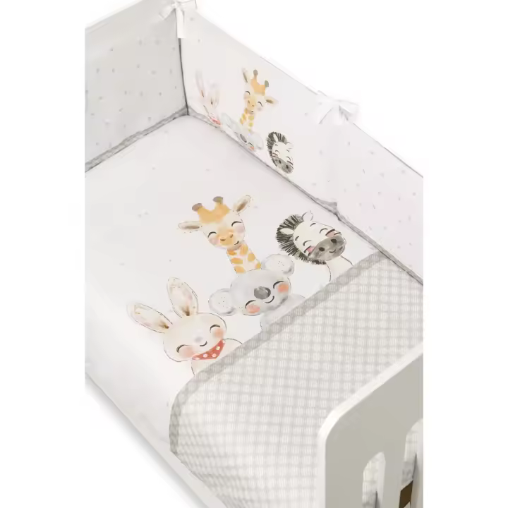 Interbaby Set 2 piezas desenfundables: Funda nórdica y Chichonera Acuarela - Medidas para cuna con medias estándar 120x60 - 1
