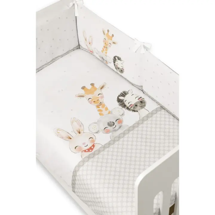 Interbaby Set 2 piezas desenfundables: Funda nórdica y Chichonera Acuarela - Medidas para cuna con medias estándar 120x60 - 1