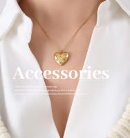 Collar con colgante estilo corazón de amor para mujer, Circonia cúbica, collar de acero inoxidable, joyería de lujo, regalo del Día de San cuadrado de estrella de acero inoxidable Vintage para mujer, collar de cadena de serpiente chapado en oro de 18 - details 1