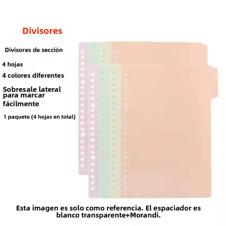 Cuaderno De Enseñanza Con Anillas De Metal Reemplazable A5/B5/A4 Para Estudiantes Y Oficina Con Divisores Hojas Sueltas Para Diario - 1
