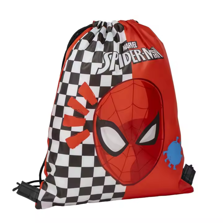 Saquito Escolar Spiderman, Mochila de Cuerdas Unisex niños, Rojo, Normal - 1