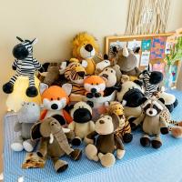 Muñeco De Peluche De 25cm Kawaii Con Animales Del Bosque León Tigre Elefante Mono Zorro Juguetes Para Dormir De Peluche Realistas Para Niños - details 0