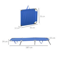 Outsunny Tumbona Plegable Tumbona de Jardín con Respaldo Ajustable en 5 Posiciones Carga 120 kg para Terraza Piscina Playa 187x55x24 cm - details 2