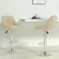 vidaXL Taburete de cocina 2 unidades de terciopelo en color Marrón/Verde oscuro/Crema y más | cómodas modernas ergonómicas para comedor cocina salón hogar - details 2