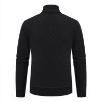Chaqueta De Punto Para Hombre 2023 Cuello Erguido Gruesa Y Cálida Cardigan Suéter Casual Abierta Por Cremallera Manga Larga - details 12