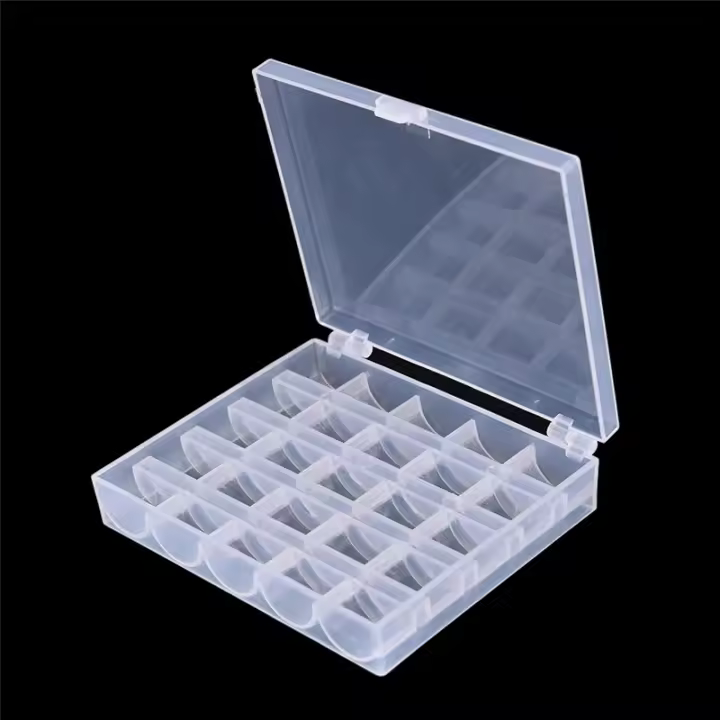 Organizador De Bobines De Costura Vaciados 25 Unidades Caja De Almacenamiento Plástico Para Máquina De Coser - 1