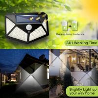 Lámpara De Pared Solar LED 100 LEDs Con Sensor De Movimiento Impermeable Para Exterior Jardín Patio Luz De Muralla Contemporánea - details 0