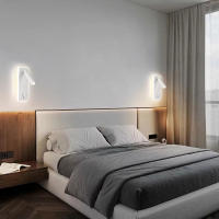 Lámpara De Pared Moderna Recargable Iluminación Para Lectura En La Habitación Decoración Para El Salón Spot De Pared LED Con Soporte De Aluminio Negro Y Blanco - details 19