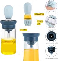 Dispensador de aceite, 180ml con cepillo botella de aceite portátil, para freidora de aire cocina ensalada hornear barbacoa, botellas de aceite para cocina (azul) - details 0